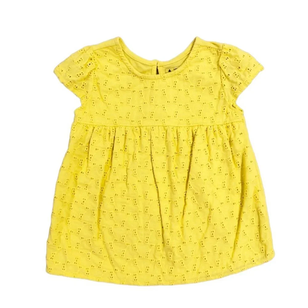 Baby Gap 4Y Yellow Eyelet Heart Shirt Top
